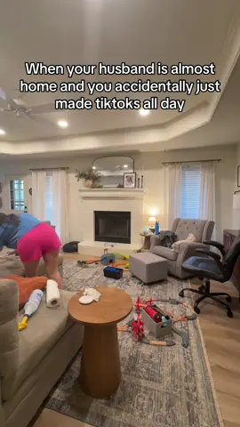 Disclaimer - I’m not trying to give 50’s housewife… MY HUSBAND ALSO CLEANS. I just like it to be clean when he comes home so when we hang out at night, everything is nice & cozy after a long day for both of us🧽  #sahmlife #marriedcouple #sahmsoftiktok #toddlermomlife #husbandwife 
