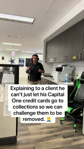 Explaining to a client he can’t just let his Capital One credit cards go to collections so we can challenge them to be removed. 🤦‍♂️  #creditrepairservices #debt #creditcarddebt #money #lifebelike 