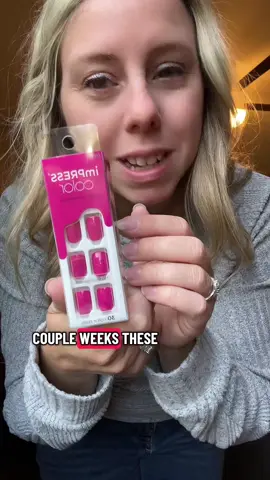 Easy do it yourself nails that actually stay in place! #pressonnails #impressnail #tiktokshop #pinknails💅 