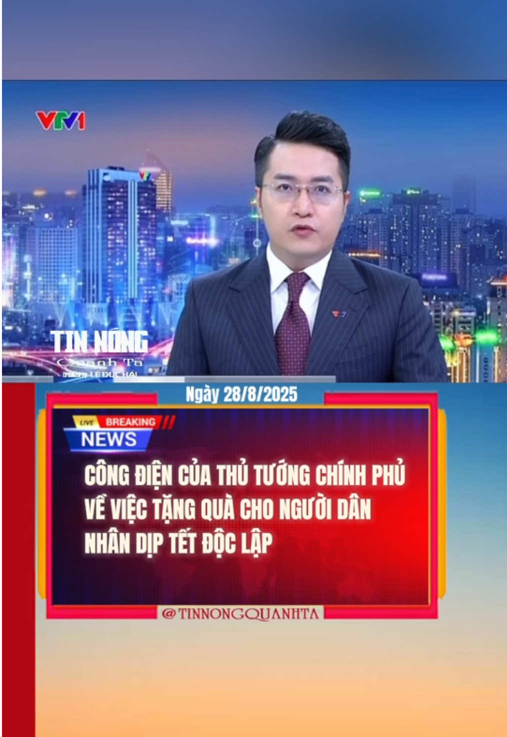Thủ tướng Chính phủ vừa có Công điện số 149/CĐ-TTg ngày 28/8/2025 về việc tặng quà người dân nhân dịp kỷ niệm 80 năm Cách mạng Tháng Tám và Quốc khánh 2/9. #viral #tinnong #tang100k #quockhanh #vtv 