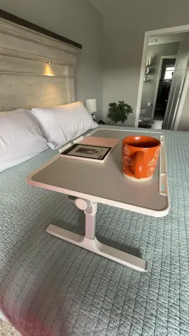 My favorite way to read a book with my cup of coffee in bed #portabletable#bookholder #bookandcoffee 