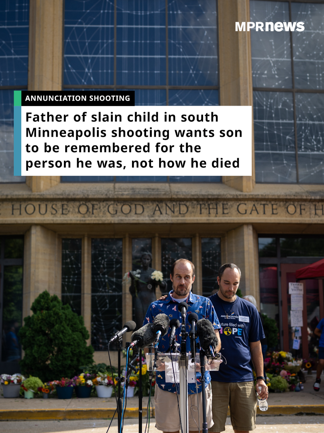 The father of one of the two children killed in a mass shooting at a south Minneapolis church and school spoke to the media about his son, Fletcher on Thursday. Jesse Merkel asked of those listening to, “please remember Fletcher for the person he was, and not the act that ended his life.