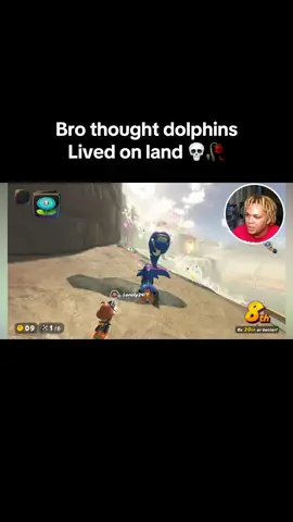 Bro thought dolphins lived on land 😂 #gaming #mariokart #funny #mariokartworld 