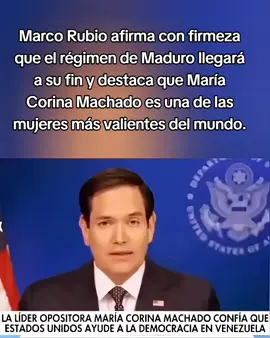 U.S. Senator Marco Rubio asserted with utter conviction that Nicolás Maduro's regime will sooner or later fall, because no system of corruption, drug trafficking, and repression can be sustained indefinitely against the will of a people crying out for freedom. He also emphasized that María Corina Machado represents one of the strongest and bravest voices not only in Venezuela but throughout the world, having faced persecution, threats, and all kinds of obstacles without ever giving up her fight for democracy and justice.
