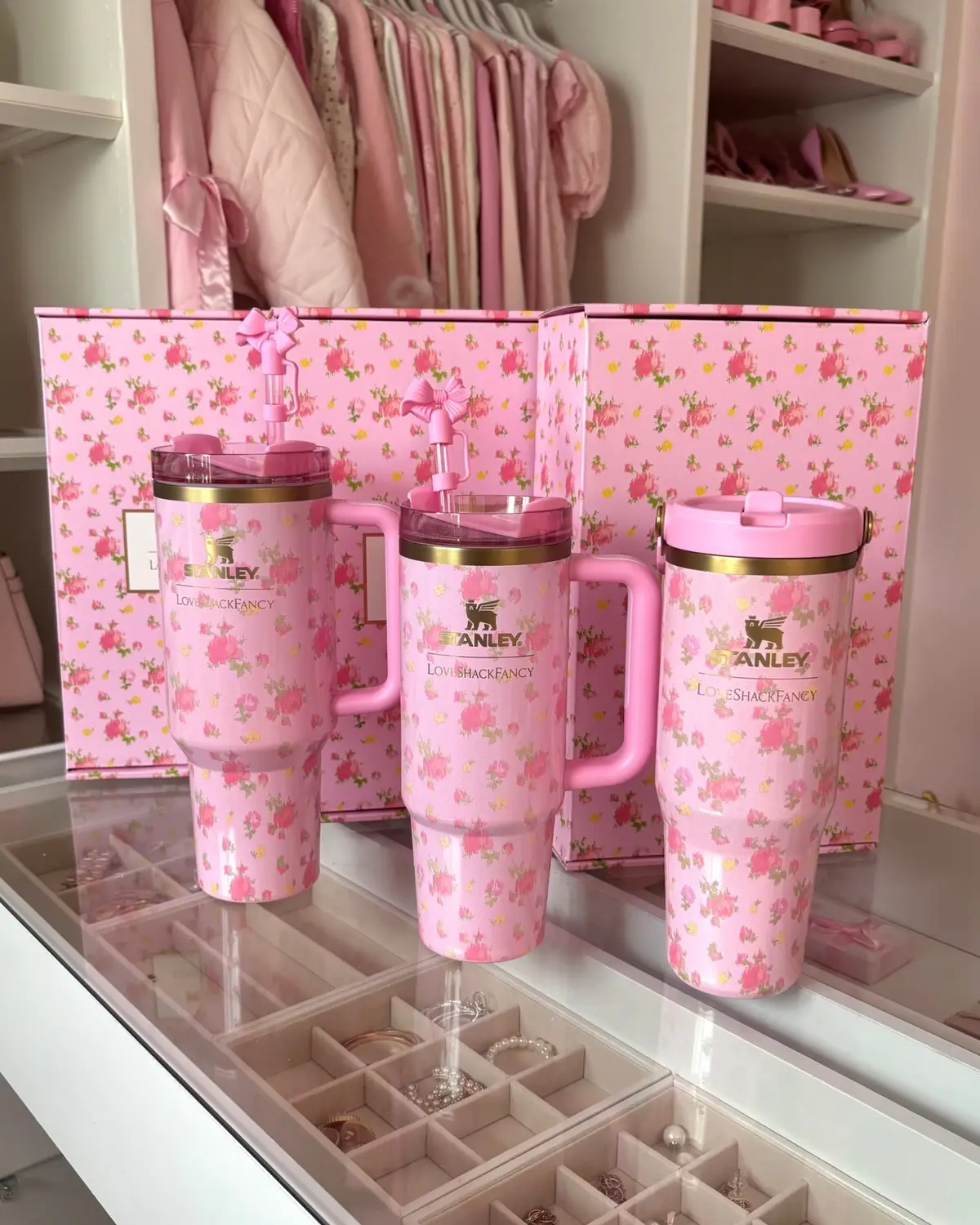 From my skincare shelf to my favorite collabs, I’ve been fully living in my dreamy routine. Glow mornings, cozy nights, and a little floral touch in between 🌸 Which of these girly must-haves is your fave? #pinklover #pinkobsessed #pinkroom #pinkdecor #pinkdrink                  