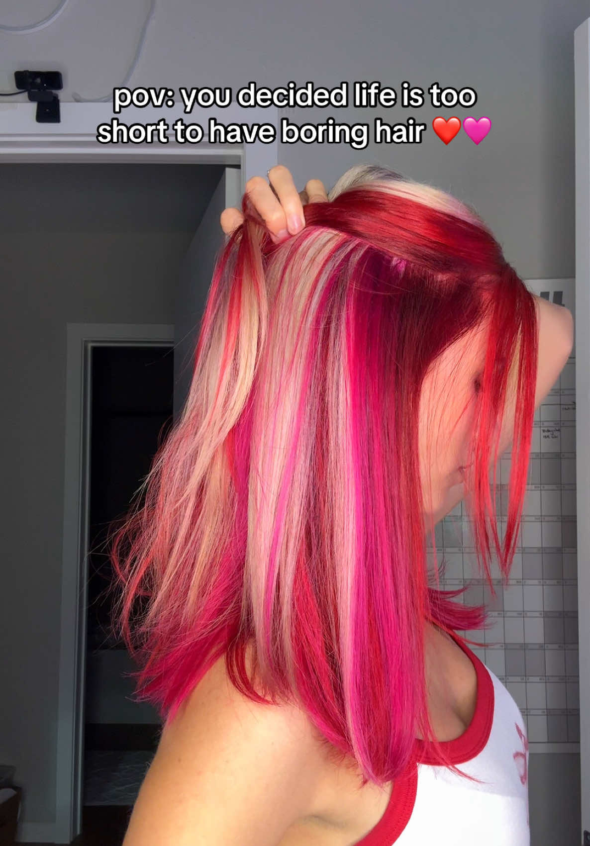now’s the time ❤️ #hair #redhair #pinkhair 