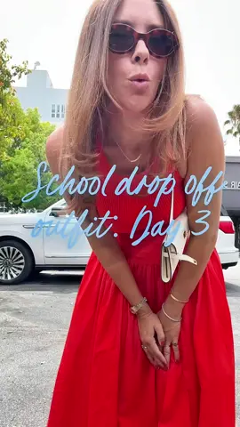 School drop off outfit of the day (day 3) included this @STAUD dress, @Gucci sunnies and tennis shoes and an Hermes Kelly To Go. #momoutfit #OOTD #schooldropoff #staud  #creatorsearchinsights 