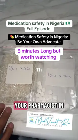 💊 Medication Safety in Nigeria 🇳🇬 Your health is too important to leave to chance. In many places, medicines are handed out without proper labels, instructions, or checks — and that can put lives at risk. That’s why you must be your own advocate: ✅ Ask questions. ✅ Demand proper labeling. ✅ Make sure a licensed pharmacist is involved. Your safety matters — don’t settle for less. #nigeria #nigeriantiktok #nigeriantiktok🇳🇬 #nigeriatiktok #igboamaka 