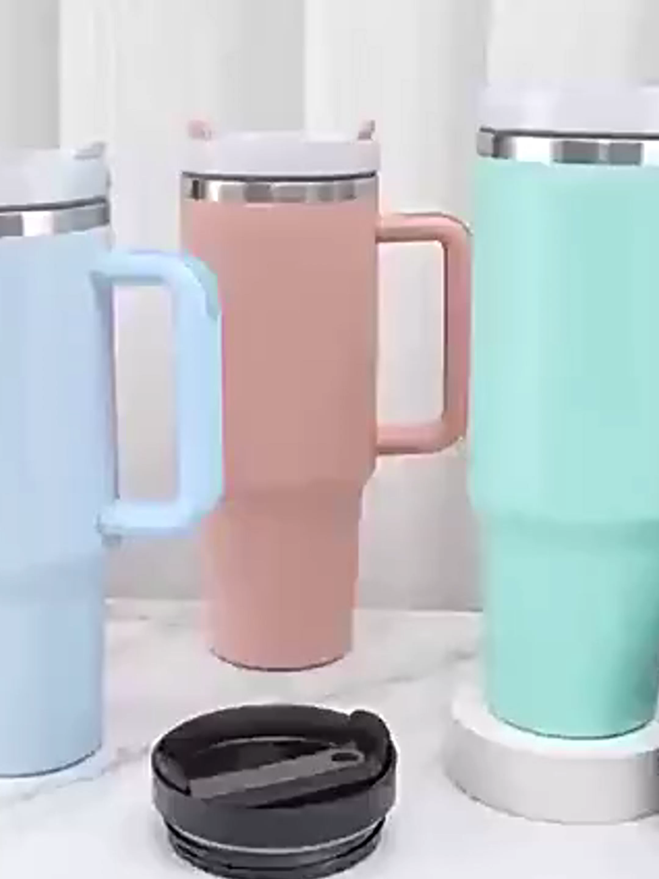 Copo Térmico Inox Alça Flip Straw SEM LOGO #copo #academia  link copo inox termico : https://s.shopee.com.br/7V6Zye8zAm