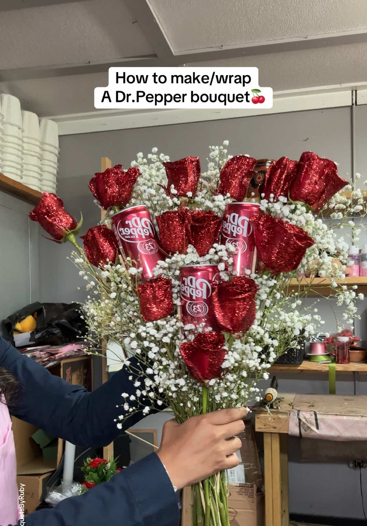 Hint to make her A Dr.Pepper bouquet🤭🍒 Tutorial & super easy to make 