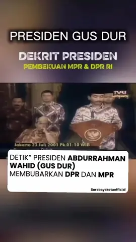 momen presiden gusdur membekukan DPR/MPR  karena di nilai tidak berguna dan hanya menghabiskan uang negara #dpr #gusdur 
