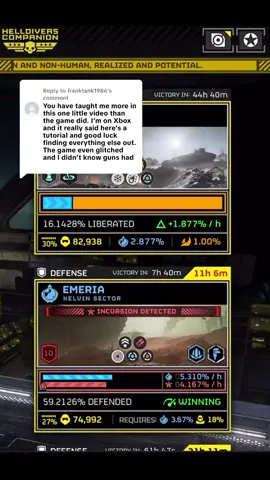 Replying to @franktank1986  More in depth look at percentages, cities, terminid, automaton, illuminate, what do the bars and lines mean? Progress? Defense? Liberation? Explain it to me! #helldivers2 #guide #gamers #xboxseriesx #galaxy 