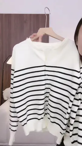 Áo khoác cardigan kẻ ngang chất len mềm SUMIISHOP mã QC99#aodep #aodep_baochat #aolencardigan #aolennu #aolenkengang 