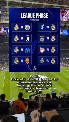 Daftar lawan king madrid di fase liga champions ketua🔥 #fyp #championsleague #uefa #foryou #realmadrid 
