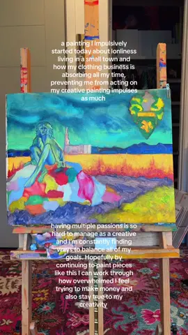 more vulnerable than I normally am on here but hopefully this reasonates with other creatives trying to balance their creative practice 🫶🏼 would love to hear anyone’s thoughts/advice regarding this topic!😌  #oilpainting #creativedrive #thecreativeact #multipassionate #creativity 