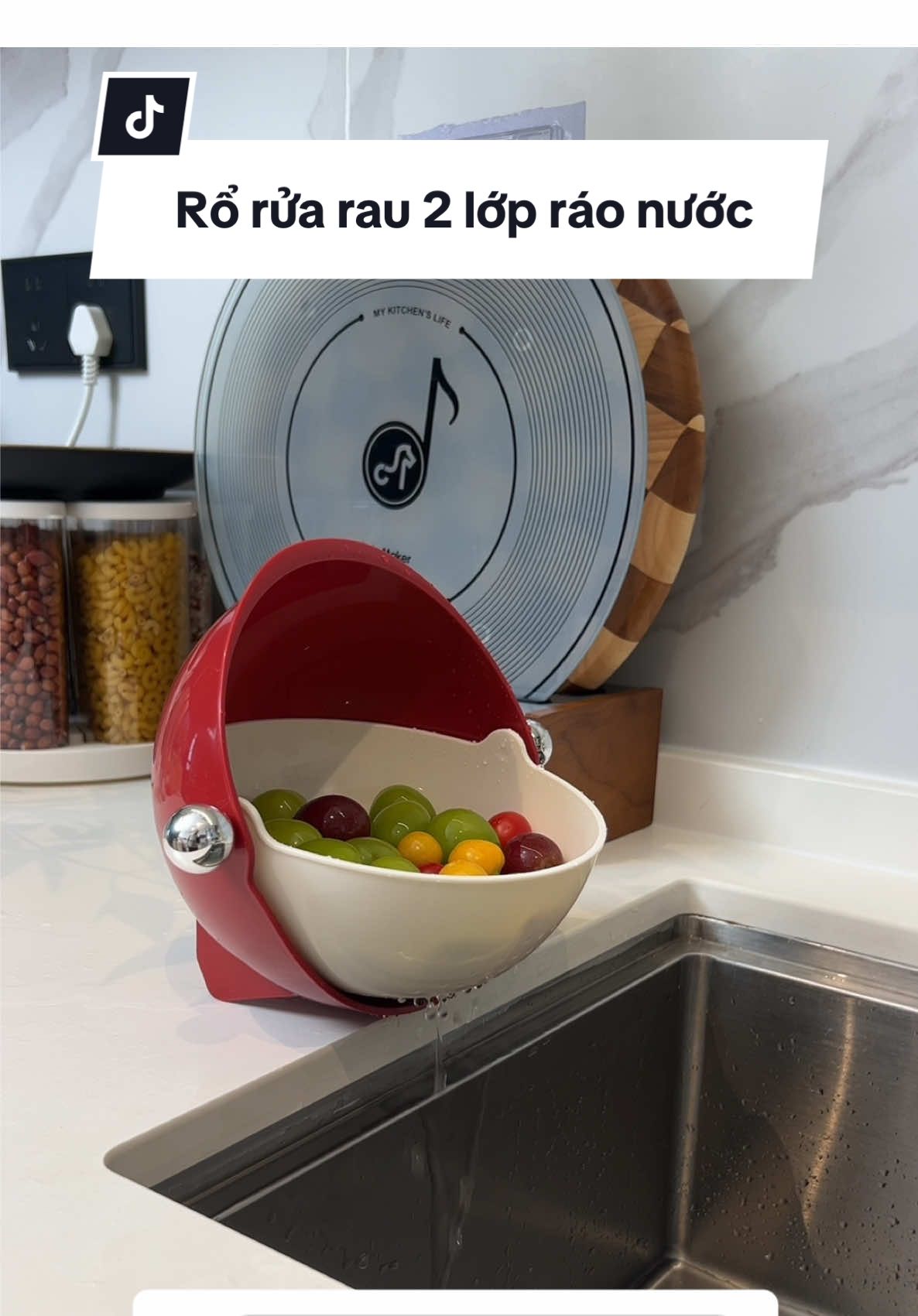 Rổ rửa rau củ quả 2 lớp nghiêng 180 độ ráo nước đa năng #rổ #roruahoaqua #ro2lop #decorsiuxinh 