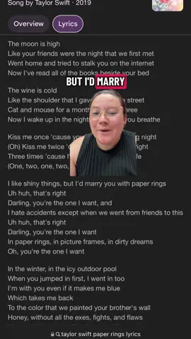 All fun here, just thought I’d jump into the “this makes paper rings the funniest song of all time” discourse🫶 #taylorswift #traviskelce #taylorswiftengaged #paperrings #taylorswiftring 