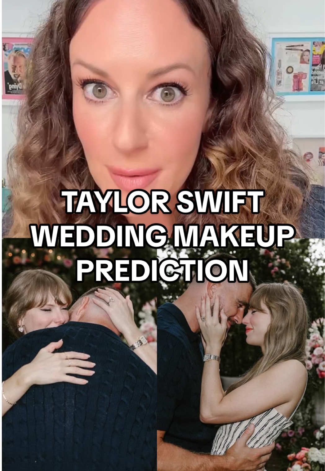 What kind of wedding look do you think she’ll do? Comment and I’ll share our predictions when the wedding comes around to see if we were right 😂 #taylorswift #weddingmakeup #taylorandtravis #thelifeofashowgirl #weddingmakeupartist 