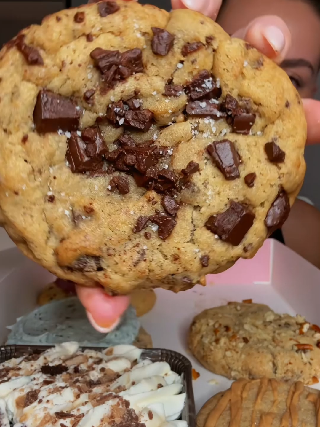 TASTE TEST OF THIS WEEK’S CRUMBL COOKIES 🍪🫶🏼 wish I could’ve tasted the mint in the mint cookies and cream, but other than that they were all so delicious this week! Which one is your favorite?? #eatingvideo #asmreating #dessert #asmrfood #cookiereview #sweettooth #crumblmukbang #giantcookie #crunchyasmr #cookiebites #Foodie #crumblcookiesoftheweek