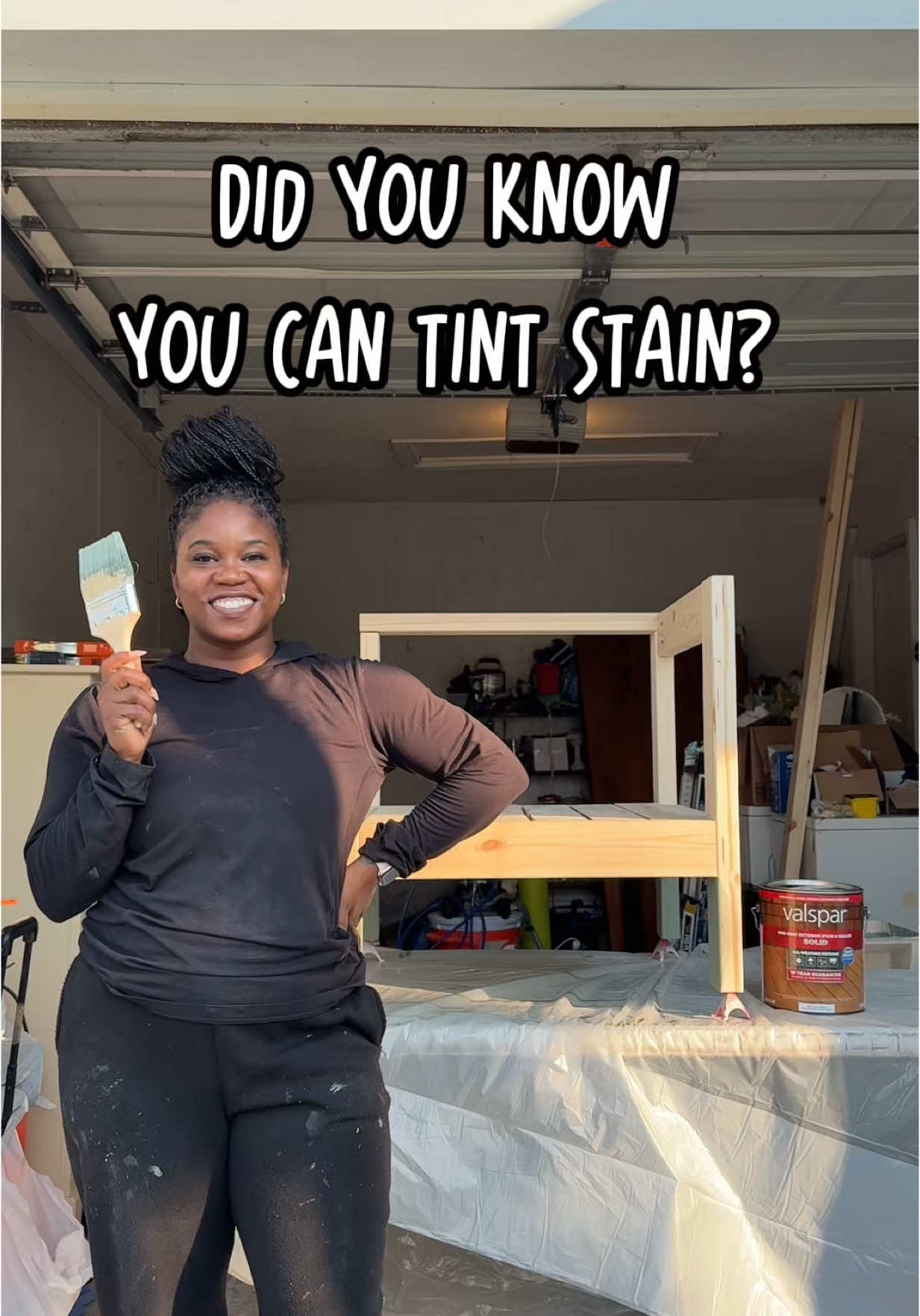 This one coat stain and sealer was truly the star of this project and don’t get me started on @Valspar 2026 Color of the year 🥰 #diyproject #patiodecor #DIYHome 