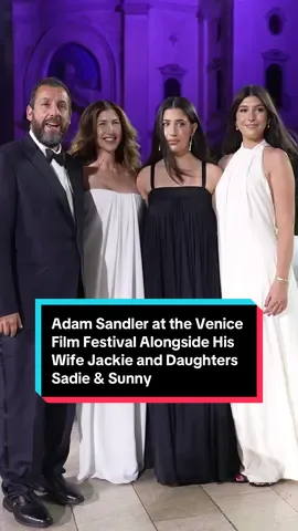 #AdamSandler turned the #VeniceFilmFestival premiere for his new movie #JayKelly into a family affair as he walked the #redcarpet with his wife, Jackie Sandler, and their two daughters, Sadie and Sunny Sandler. 🥹🫶 #CelebrityParents 