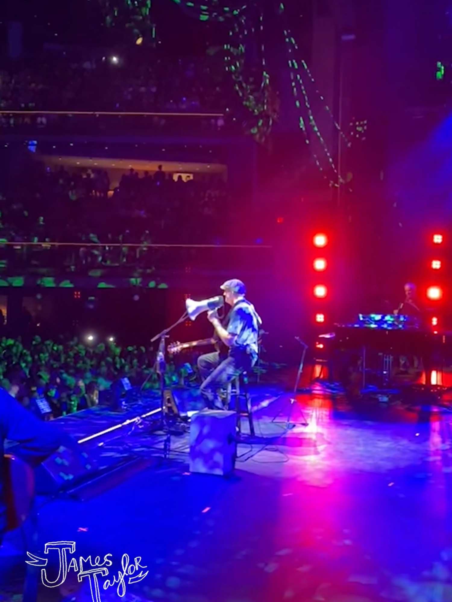 Turns out it doesn't even matter if the sound goes out for an entire minute in the middle of a concert if you have the right audience. Great job, everyone at @MGMMusicHall! And thanks to #LuisConte for the percussion-eye view. #JT #JamesTaylor #2025Tour #NoSound #NoSoundNeeded