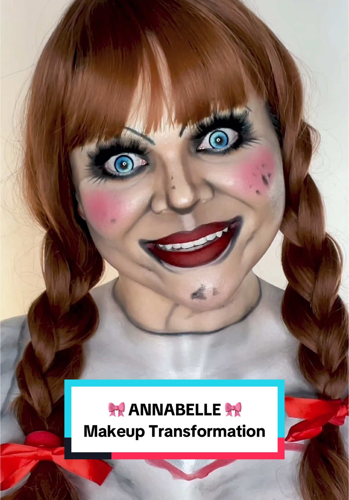 Try not to blink 😳 I can’t believe I’ve never transformed into Annabelle before… Counting down the days until #TheConjuring : Last Rites!  I’m beyond grateful to be invited to the Brisbane Premiere thanks to @Playmaker Digital 🫶🏻 I can’t wait to watch it on the big screen, but I’m also so sad this iconic franchise is coming to an end. Lenses are @izzieye ‘Auburn Gleam Blue’ 👁️ Use code ‘FAUX’, Discount link in bio! #annabelle #halloweenmakeup #makeuptransformation #annabelledoll #theconjuringuniverse #warnerbros 
