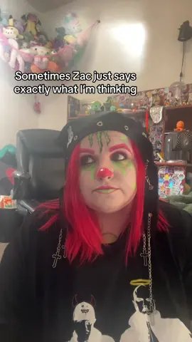 No lip sync necessary here. Music just got me in my thoughts💚 @Zac Tÿrr - R✔️M #music #lyrics #clown #facepaint 