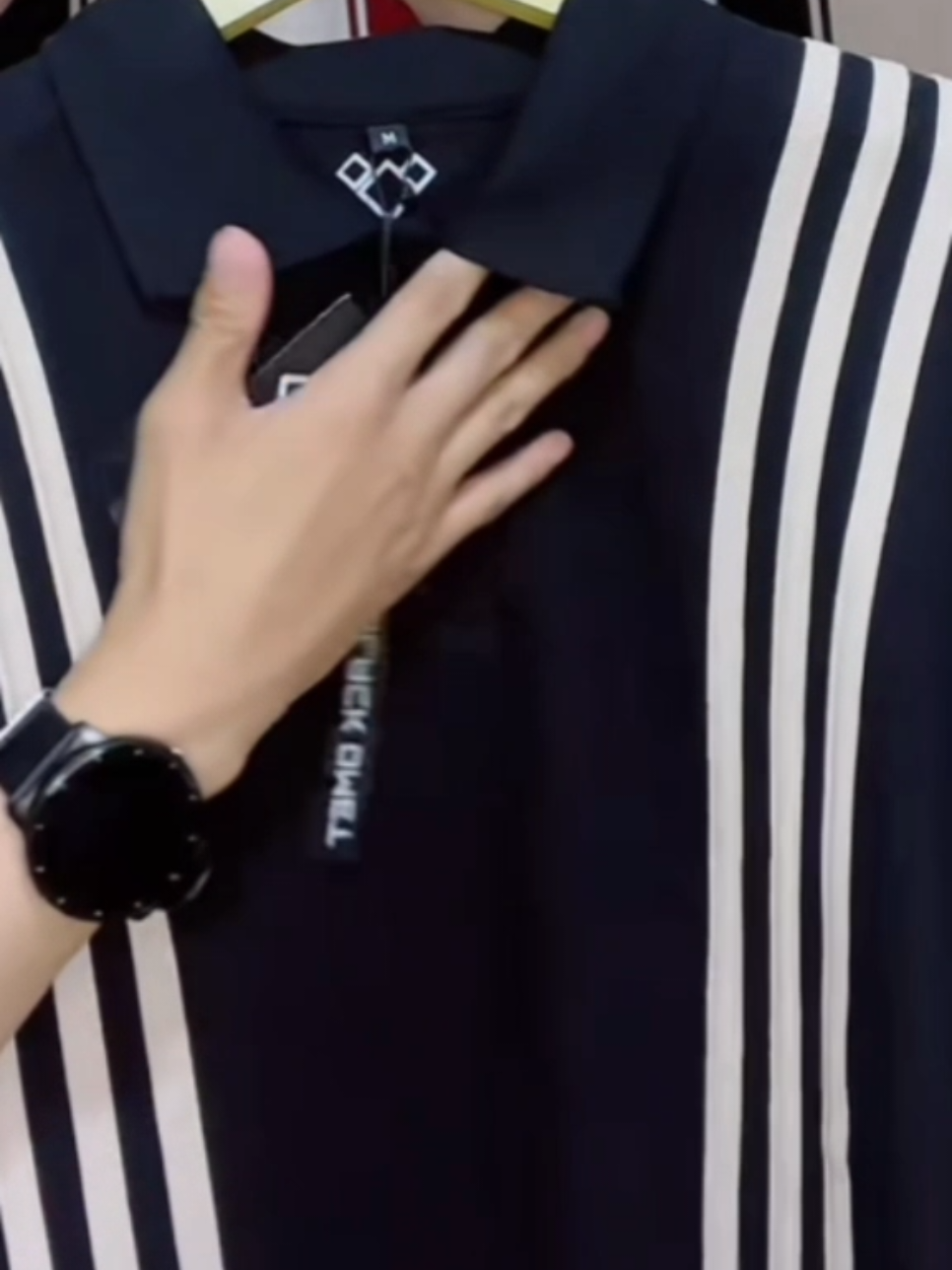 Polo Shirt Black kombinasi line Pria//super adem mewah nyaman dipakai#bismillahfyp #viral #capcut #fyp #alhamdulillah 