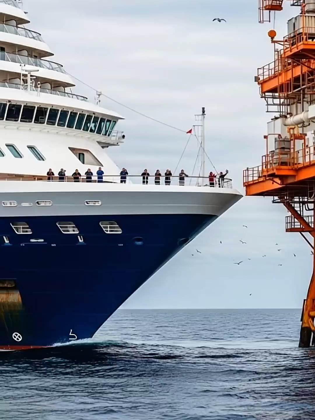 Out-of-Control Cruise Ship Crashes into Offshore Oil Platform!