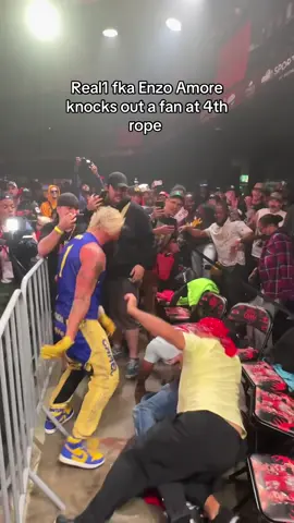 Real1 fka Enzo Amore knocks out a fan at 4th rope #WWE #indiewrestling #4thrope #westsidegunn 