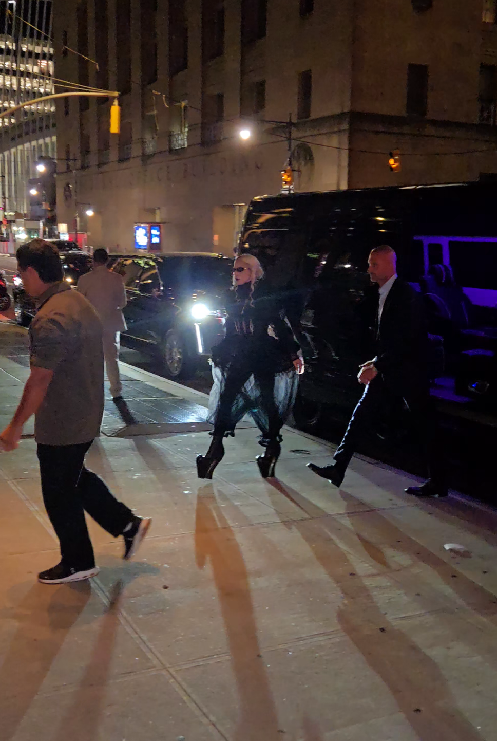 @ladygaga enters her hotel after the Wednesday season 2 event #wednesday #jennaortega #ladygaga 
