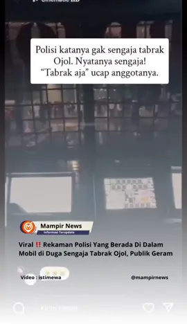 “MampirNews” Viral ‼️ Detik-detik yang bikin merinding! 😱 Sebuah rekaman memperlihatkan aksi polisi yang diduga sengaja menabrak pengemudi ojol saat aksi unjuk rasa. Video ini langsung menuai hujan kecaman dari warganet, banyak yang menilai tindakan tersebut tidak manusiawi. • 📹 Video : istimewa #news #terupdate #berita #mampirnews #jakarta 
