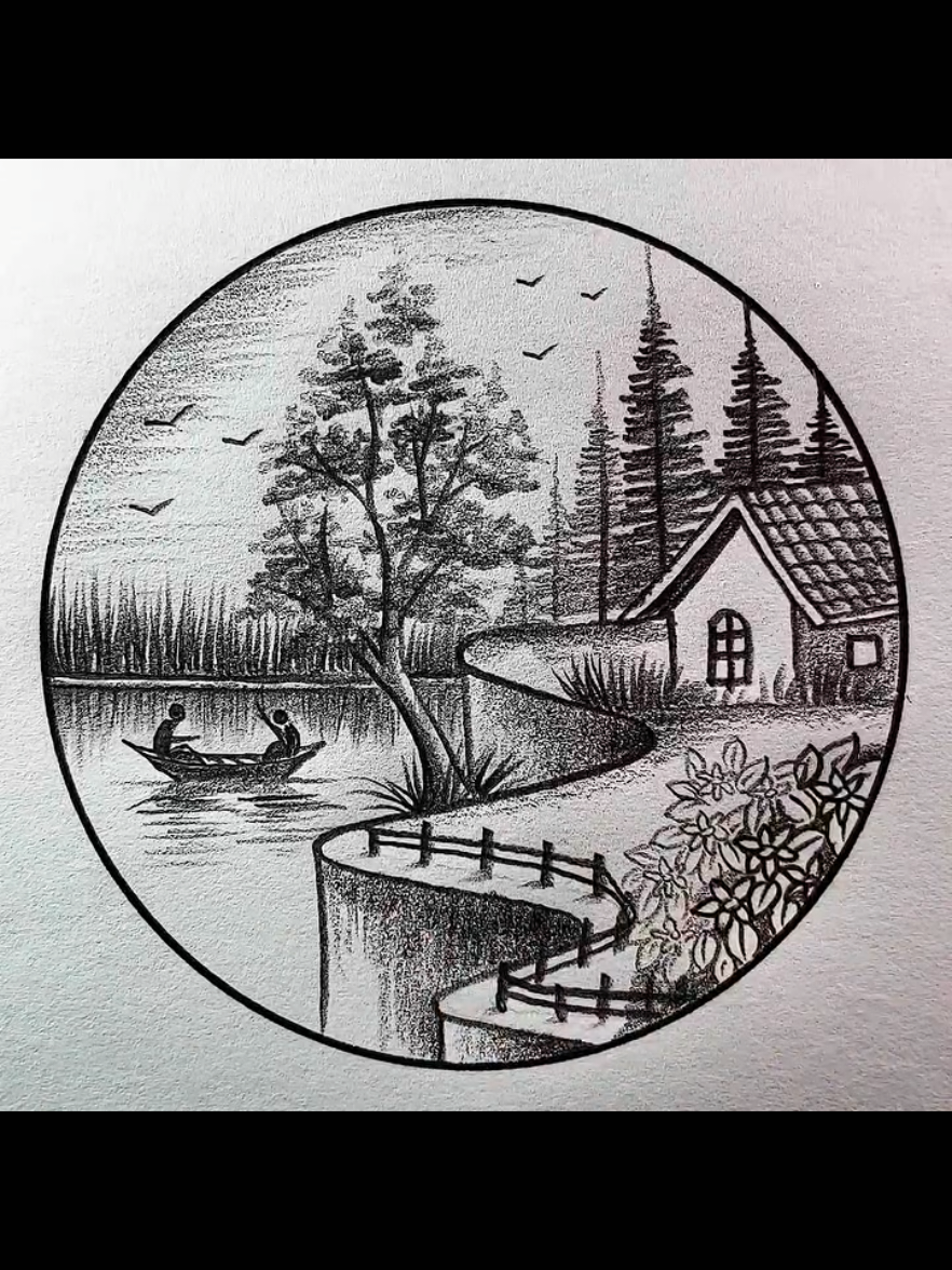 3d mountains drawing scenery with pencil ✏️  . . . #draw #drawings #usatiktok🇺🇸 #drawingprocess #drawingtutorial 