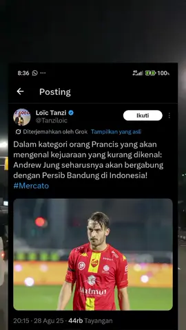 RUMOR ALERT! 🚨 Media Prancis dan Tanziloic melaporkan, Andrew Jung memilih Persib sebagai tujuan selanjutnya! Masih rumor, tapi exciting banget! 🤩 #TransferWindow #Persib #AndrewJung #RumorItuMana #liga1 