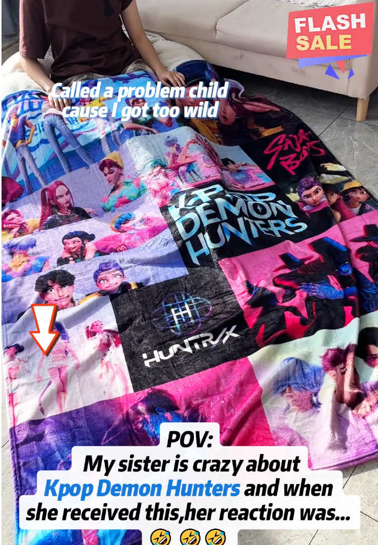 K-POP Demon Hunters Anime Blanket Came📣Flash Sale Now‼️‼️‼️#kpop#demonhunters#rumi#gift#blanket 