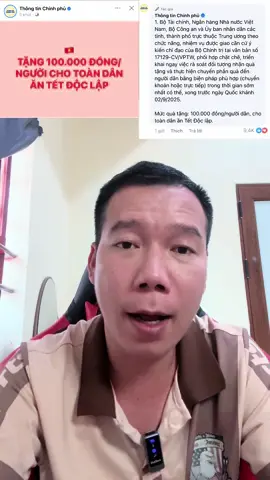 Tất cả toàn dân đều sẽ nhận được phần quà 100k từ chính phủ ,kể cả là trẻ em đều được nhận #tinhot #viralvideo #viral #xuhuong #xuhuongtiktok 