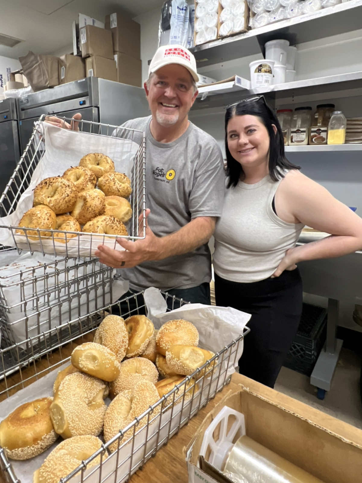 AMAZING BAGELS IN FLAGSTAFF🥯 [paid on my own] I love visiting my friend John Conley every time I’m in Flagstaff. This time I stopped at his Fat Bagels location.  These are New York style bagels and he even learned to make them from @Bongiornobagels in Gilbert!  I tried:  ▪️Toasted Salt bagel with Green Chile Cream Cheese $4.75 📍2300 Historic Route 66 Flagstaff, AZ  86004 #bagels #bagel #az #arizona #flagstaff