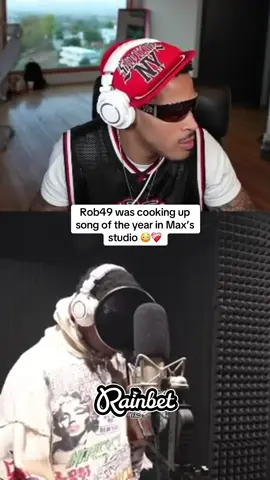 Rob49 was cooking up song of the year in Max’s studio 😳❤️‍🩹#plaqueboymax #rob49 #fyp #viral 