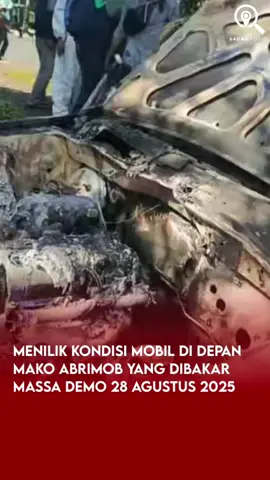 Menilik Kondisi Mobil di Depan Mako abrimob yang Dibakar Massa Demo 28 Agustus 2025 #brimob #polisiindonesia🇮🇩 #medan #jakarta #ojol 