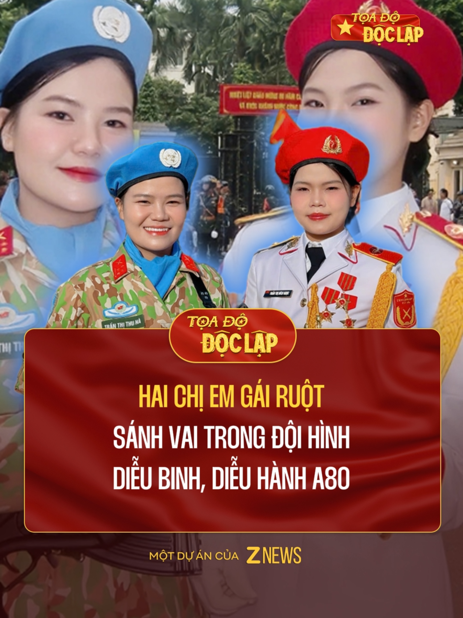 Tình chị em, tình đồng chí: Hai chị em gái cùng khoác áo lính, sánh vai trong đội hình diễu binh, diễu hành A80, sải bước hiên ngang trên Quảng trường Ba Đình lịch sử #tiktoknews #trending #zvideo #znews #tintuc #lehoidoclap #ProudVietnam #RangRoVietNam #ToadoDOCLAP #A80