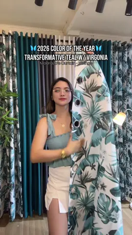 2026 COLOR OF THE YEAR - Transformative teal with Virgonia Blue #madrazocurtain #10rings #2026coloroftheyear 