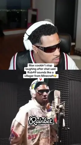 Max couldn’t stop laughing after chat said Rob49 sounds like a villager from Minecraft😭❤️‍🩹#plaqueboymax #rob49 #fyp #viral 