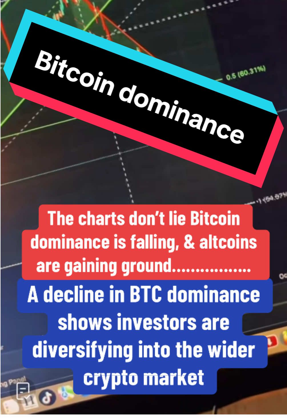 The charts show Bitcoin dominance is falling which means altcoins are starting to shine as more money flows out of BTC into other projects, we will see massive gains across DeFi, layer1, and other high potential tokens  #crypto #cryptocurrency #cryptok #cryptotrading #cryptomining #cryptonews #defi #nft #nfts #token #tokens #bitcoin #bitcoinmining #bitcoins #bitcointrading #bitcoinforbeginners #bitcoinprice #btc #btcnews #btcfamily #btcmining #btcprice #chart #charts #money #profit 
