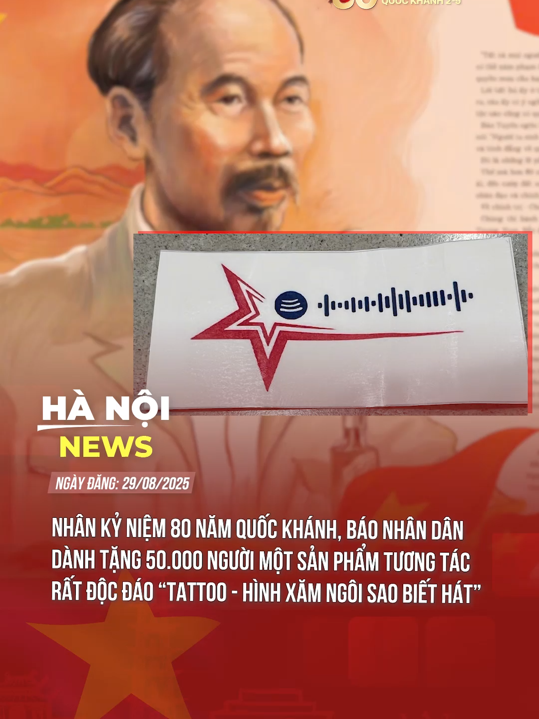 MỘT SẢN PHẨM TƯƠNG TÁC RẤT ĐỘC ĐÁO “TATTOO - HÌNH XĂM NGÔI SAO BIẾT HÁT” #theanh28 #tiktoknews #hanoinews #A80 #tuhaovietnam #baonhandan