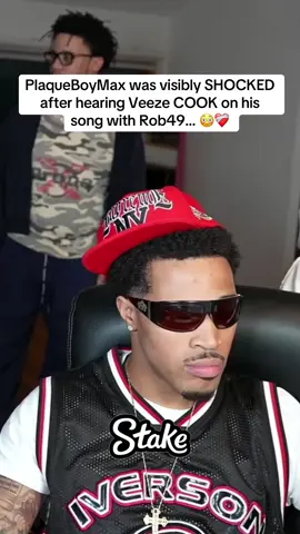 PlaqueBoyMax was visibly SHOCKED  after hearing Veeze COOK on his                song with Rob49… 😳❤️‍🩹#plaqueboymax #rap #twitch 