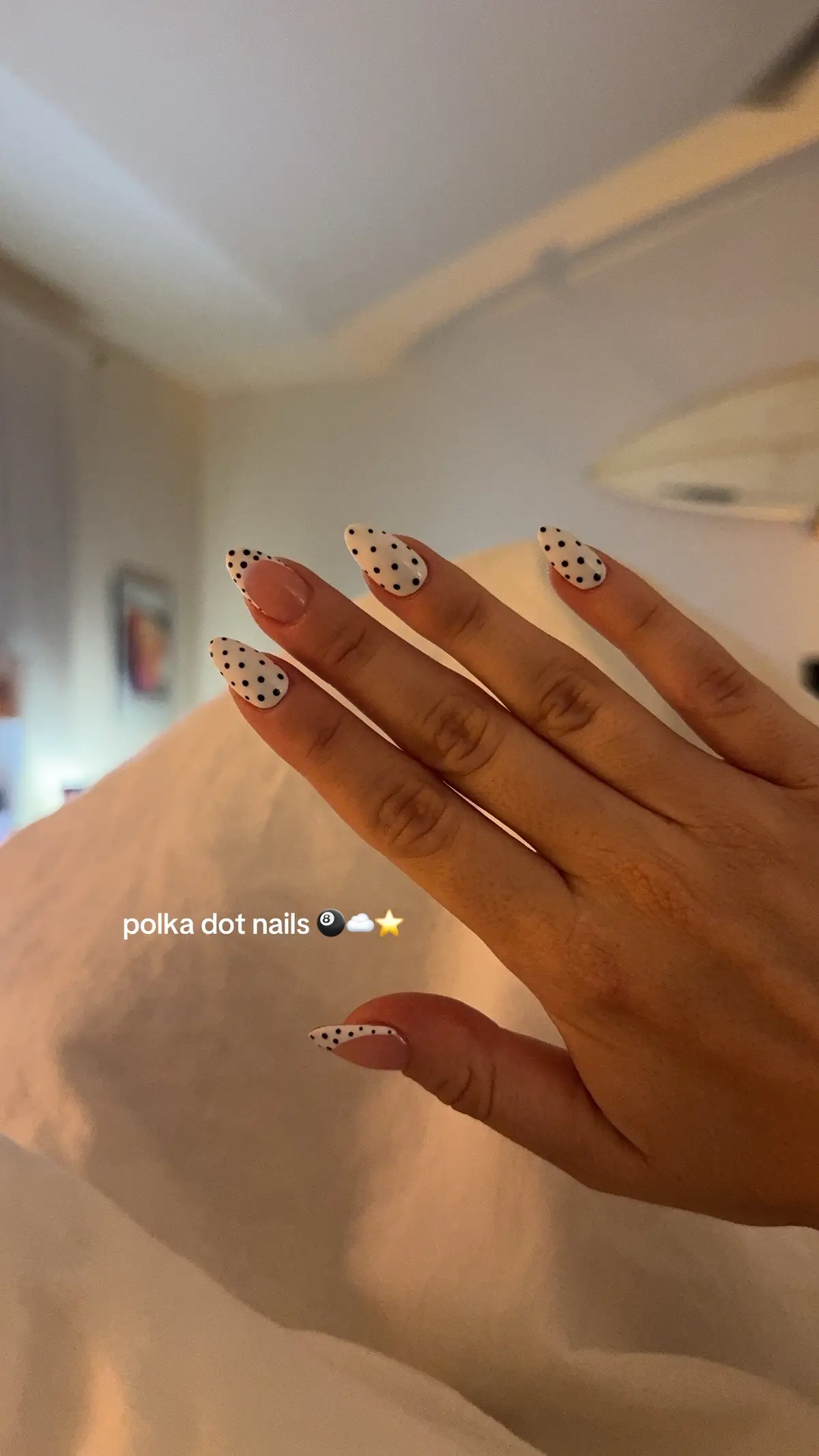had to hop on the trend ✨ #nails #polkadotnails #polkadots #nailinspo 