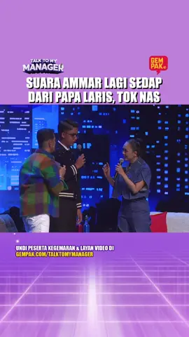Tok Naz puji Ammar, tapi Papa Laris pulak kena tempias 😂  Talk To My Manager 🗓️ Setiap Ahad 🕰️ 840 Malam | Live+ ⏰ 9 Malam | Main Show 📺 Astro Ria, Sooka dan Astro One Suka rancangan dan drama terbaharu? Nikmati hiburan tempatan dan antarabangsa tanpa henti dengan Astro One — kini dengan bundle eksklusif Disney+ Hotstar dan HBO Max, dari RM69.99/sebulan. #TalkToMyManagerMY #AstroOne #sookamalaysia #JomUsha