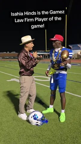 Isahia Hinds is the Gamez Law Firm player of the game! Hinds was crucial in South San's 30-27 win over McCollum. #fyp #foryou #football #footballedit #sports 
