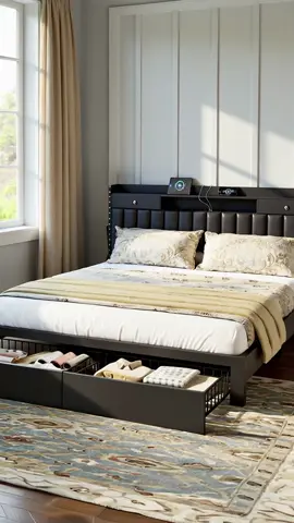 Sleep + storage + style = the ultimate bedroom upgrade 🛏️✨ #BedGoals #StorageBed #NoBoxSpring #BedroomUpgrade #ron96oc